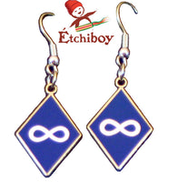 Earrings Boucles D'oreilles Métis Blue Bleues