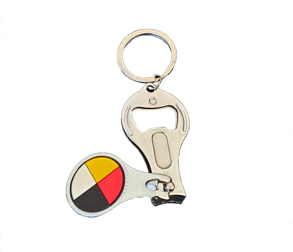 Nail Clipper Bottle Opener Coupe Ongles Décapsuleur Medicine Wheel Roue Médicinale