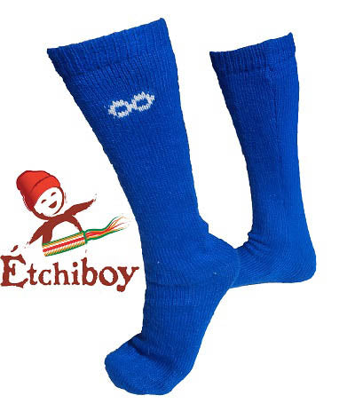 Knee High Socks Bas Hauteur Du Genou Alpaca Wool Laine Alpaga Blue Bleu One Size Fits All